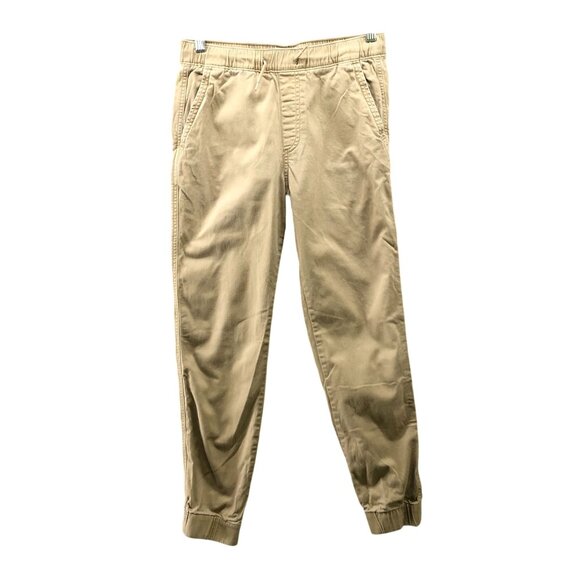 Abercrombie Kids Boys 15/16 Chino Jogger Pants Beige Pull On Drawstring - Picture 1 of 7